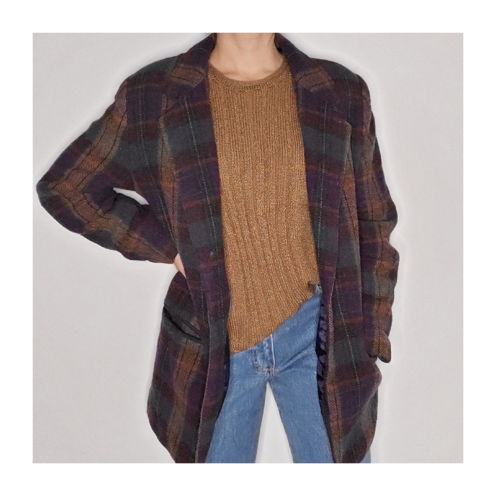 Wool Plaid Blazer